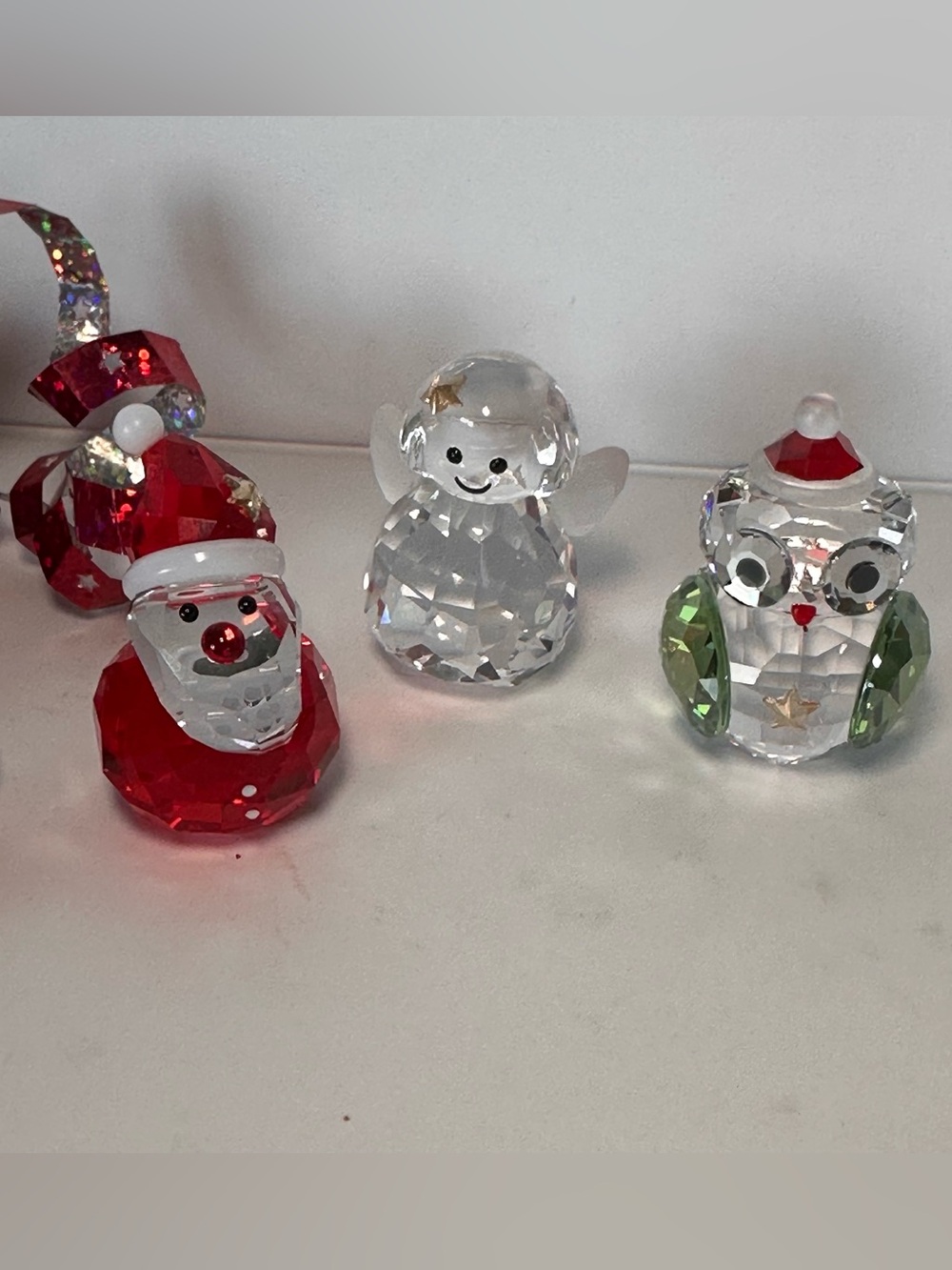 Swarovski Rocking Christmas Figurines Lot Santa Owl Angel Crystal Holiday